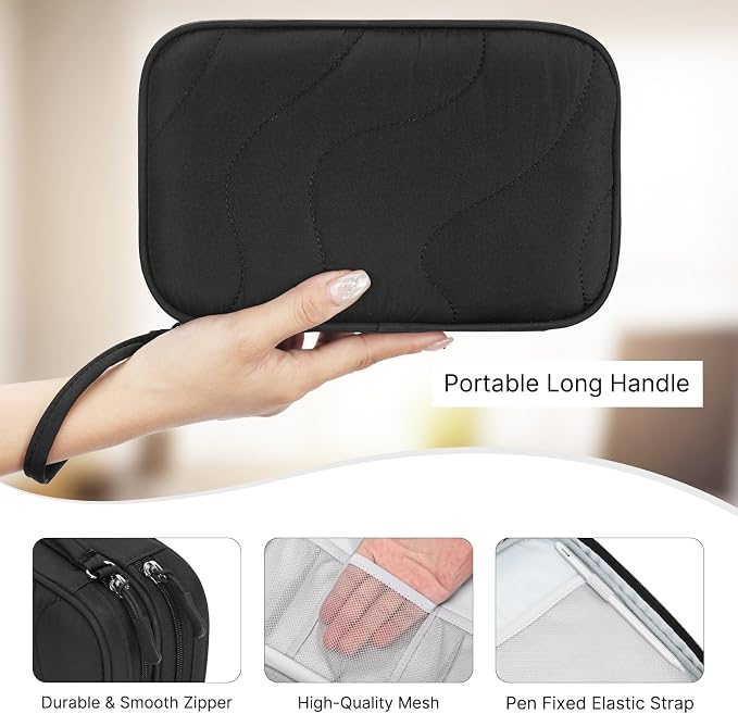 Skycase Tech Pouch - Lightweight Electronics Organizer Travel Case - Double Layers Cable Organizer - All-in-One Storage Bag for Charger, Cord, Phone, Flash Drive, Essentials - XL - Image 5