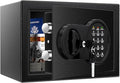 0.5 Cu Ft Mini Safe Box with Fireproof Document Bag, Money Safe with Keys & Pass Code & Wall Mount Kits, Small Safes with Smart Alert System for Money, Jewelry, and Documents【2026 New】 by Mitlvge