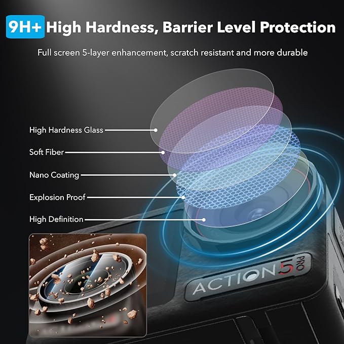 OSMO Action 5 Pro Accessories, PU Portable Mini Carrying Bag Case, Lens Screen Protectors (6 Pack) Comatible with DJI Osmo Action 5 Pro, Rubber Lens Cap Cover for DJI Action Camera - Image 6