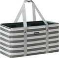Stand Up Extra Large Utility Tote Bag, Foldable Reusable Grocery Bags with Metal Wire Frame & Reinforced Bottom Board, Large Utility Tote for Shopping, Car Trunk, Beach Bag (Grey) by PFFVRP