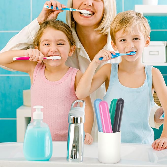 Hooqict 4 Pack Travel Toothbrush Case Portable Travel Toothbrush Holder Plastic Toothbrush Container Protector Cover for Traveling, Camping, Home, School, Business - Image 5