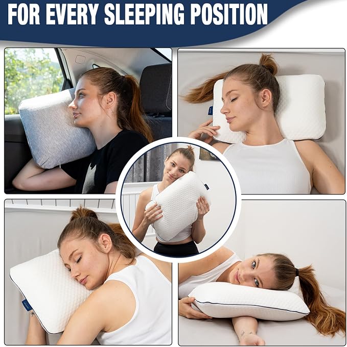 alkamto Travel & Camping Comfortable Memory Foam Pillow – Easy to Carry Portable Bag – Temperature Regulating Pillow Case - Image 2