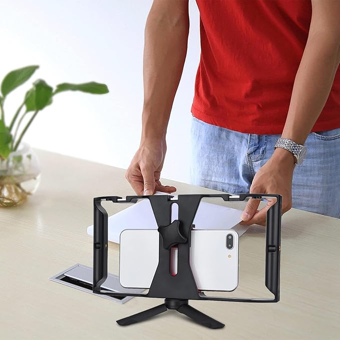 Smartphone Video Rig, Phone Video Cage Grip with Cold Shoe Mount Filmmaking Vlogging Case Phone Stabilizer Mount Phone Holder for Video Recording Handheld Stabilizer for Videomaker Videographer - Image 7