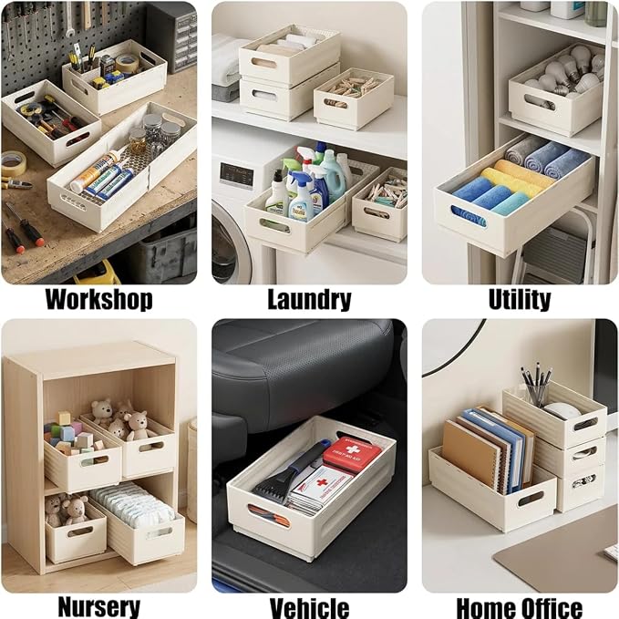 2 Pack Expandable Plastic Storage Boxes, Multi-Purpose Folding Organizer, Drawer Storage Divider For Bedroom, Kitchen And Snack Storage (L) - Image 4