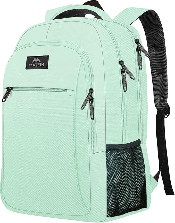 MATEIN Mint Green Travel Laptop Backpack, 15.6 Inch Computer Bag for Women | Slim Lightweight, Water Resistant Durable, Anti Theft, Fashion Casual Business Traveling Daypack for College Office - Image 7