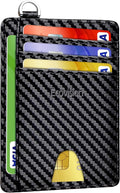 Slim Minimalist Front Pocket Wallet, RFID Blocking Credit Card Holder Wallet with Detachable D-Shackle for Men Women by Ecovision