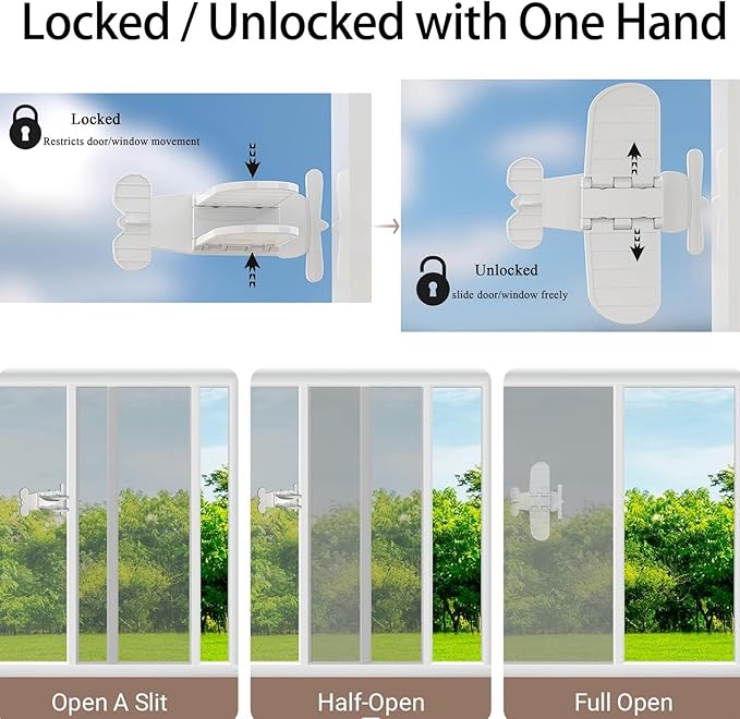 Sliding Door Lock 2-Pack, Child & Pet Safety, No Drill Adhesive | Childproof latch easy install & removes for sliding glass doors, windows, closets, showers & RV. Strong hold. Renter friendly - Image 5
