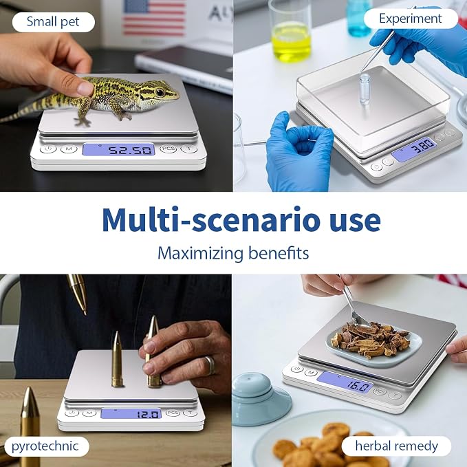 Gram Scale Small Digital Food Scale, 500g by 0.01Gram/0.001Ounce, Accurate Weighting, MEIYA Multifunction Kitchen Scale for Jewelry/Baking/Soap, 9 Units, Tare Function, LCD Display, Including Battery - Image 7