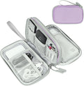 FYY Electronic Organizer, Travel Tech Pouch, Cable Organizer Light Purple | Wrist Strap, Waterproof, Double Layers Portable Electronics Travel Carrying Case for Cord, Charger, Daily Business Trips Use by FYY