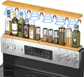 PEKER Magnetic Stove Top Shelf for 30" Stoves, Over Oven Shelf Above with Bamboo Spice Rack Organizer, Heat-Resistant, Space-Saving Solution for Kitchen Storage by Unknown