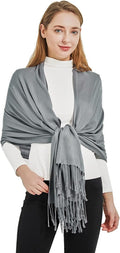 Soft Silky Pashmina Shawl Wraps Solid Colors Scarf for Wedding Evening Dresses by Ronfoxi
