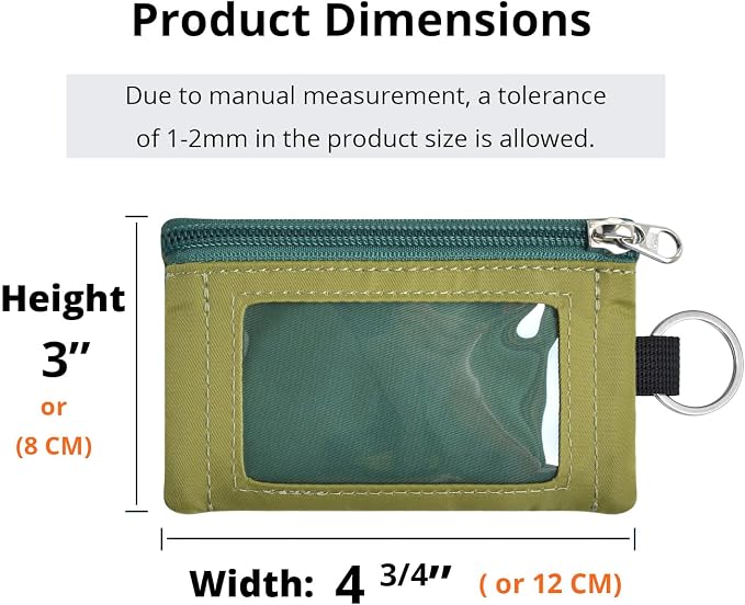 RFID Blocking Travel Wallet with Adjustable Lanyard, Small Nylon Zipper Pouch and Badge Holder for ID, Credit Cards, Cash, Keys, Commuters (ForestGreen+OliveGreen) - Image 3