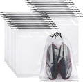 100 Pack Shoe Bags for Travel, Clear Travel Shoe Bags for Packing | 15.7" x 11.8" Large Portable Drawstring Travel Shoe Storage Bag Travel Essentials Women for and Men by COIDEA