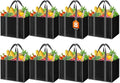 WISELIFE Reusable Grocery Bags with Handles, Foldable, 35L, 8 Pack, Black | Large Shopping Bags with Reinforced Stitching, Water-Resistant Grocery Totes for Kitchen, Market, Car Trunk, Picnic by WiseLife