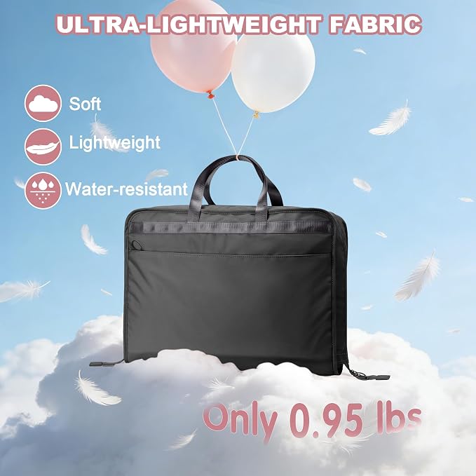 VS VOGSHOW Hanging Suitcase Organizer, 5 in 1 Foldable Travel Storage Bag for Women, Portable Packing Cube Closet with Compartments for Clothes (Black) - Image 5