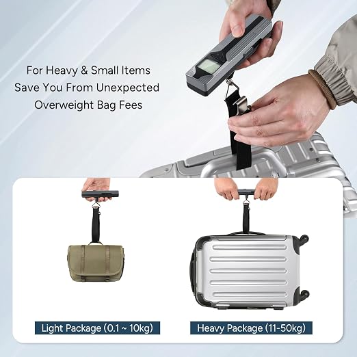 Battery-Free Luggage Scale – No Batteries Needed, Portable Digital Hanging Suitcase Weight Scale for Air Travel & Checked Bags, 110lb/50kg, LCD Display, Compact Travel Accessory - Image 9