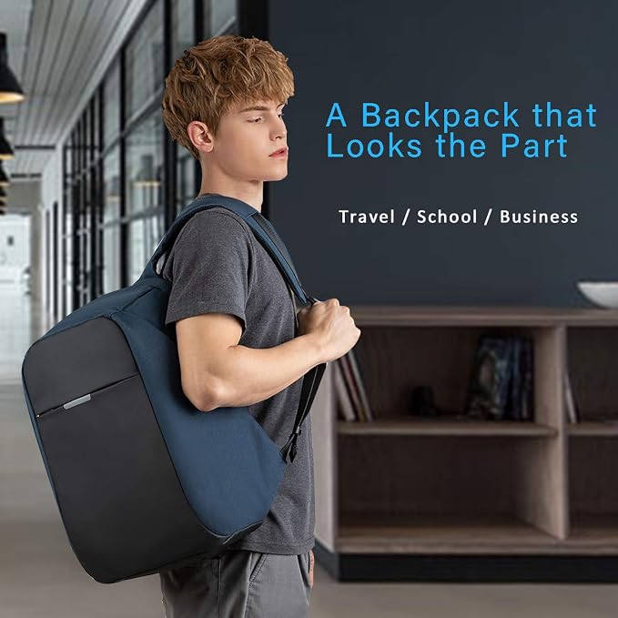 Anti Theft Backpack 15.6 Inch Laptop Travel Backpack with Hidden Zipper and USB Charging Port Waterproof Business Computer Bag for Men & Women - Image 7