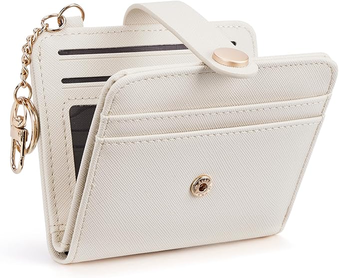 POIUGOYA Slim Wallet for Women,RFID Blocking Bifold Credit Card Holder with Zipper Coin Pocket,ID Window,Keychain by WELCOMEPOIUGOYA