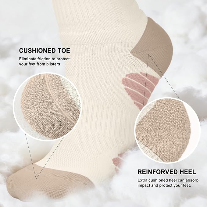 4 Pairs Compression Socks for Women Circulation-Best Support for Nurses,Running,Athletic,Travel - Image 3