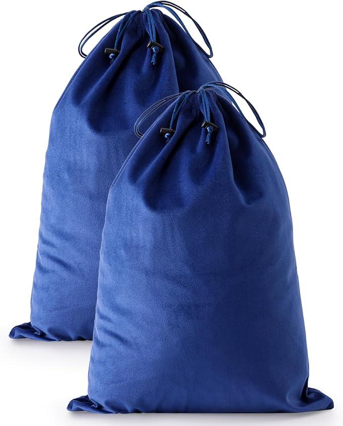 2 Pcs Shoe Bags for Travel, Dust Velvet Bags, Palace Blue, 17.3x12.6 Inch | Washable & Reusable Travel Shoe Bags, Dustproof Shoe Bags with Drawstring Closure, Suitable for Travel, Home Storage by WelcometoFantasyLife