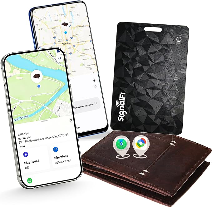 Wallet Tracker Card for iOS & Android,Ultra-Thin IP68 Waterproof | Long Battery Life,orks with Apple Find My & Google Find Hub,Wireless Charging,Perfect for Wallets, Passports, Bags & Pets by Unknown