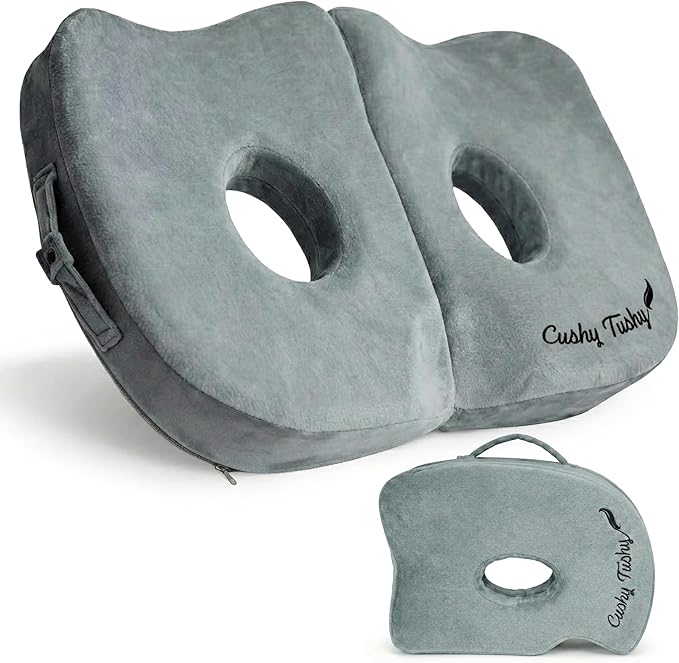 Seat Cushion | Premium Foldable Sit Bone Cushion for Pressure Relief, Hip, Hamstrings & Sciatica Comfort | Butt Pillow | Ergonomic Ischial Tuberosity Support for Home, Office & Driving by CushyTushy