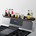 SZJHXIN 4X Strong Magnetic Stove Top Shelf, Adjustable 15-30 Inches | Fits Various Stove Lengths, Kitchen Organizer, Holds Spices, Condiments and BBQ Sauces (Matte Black) by SZJHXIN