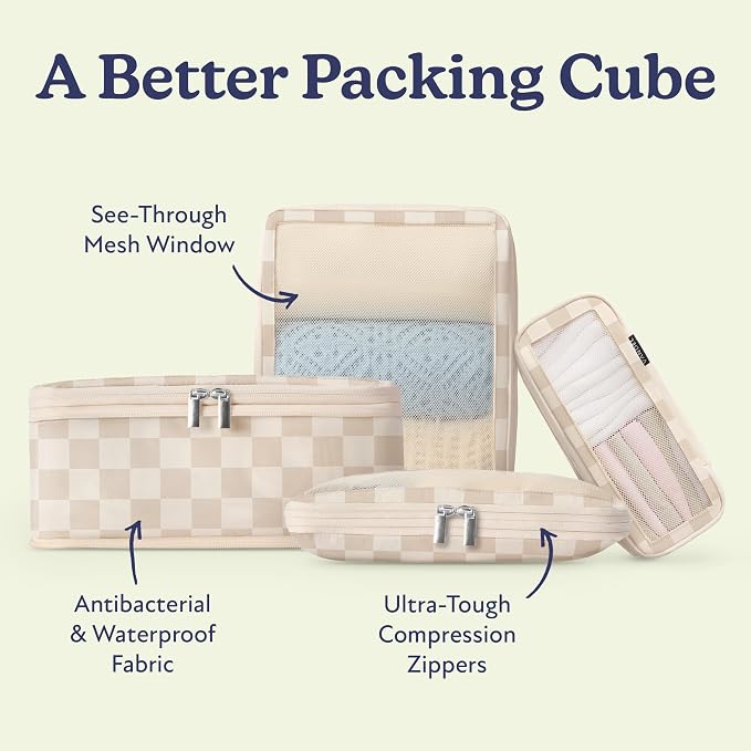Vandel Space-Saving Compression Packing Cubes for Women 4-Pack Compressible | Luggage Packing Cubes for Travel Compression Organizer Bags, Carry On Suit Case, Space-Saving, Packing Cubes for Women - Image 9