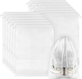 12 Pack Shoe Bags for Travel, Large Travel Shoe Bag for Packing with Window | Dustproof Drawstring Travel Shoe Storage Bags Travel Essentials for Men & Women, White by COIDEA