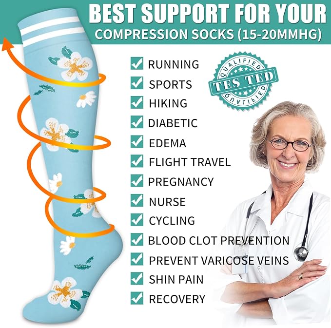 3 Pack Medical Compression Sock-Compression Sock For Women and Men Circulation -Best for Running,Nursing,Athletic Sports - Image 5