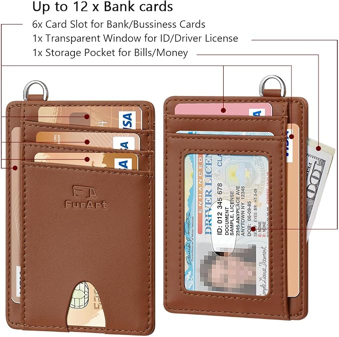 FurArt Slim Minimalist Wallet RFID Credit Card Holder for Men | slim minimalist compact rfid id window thin - Image 6