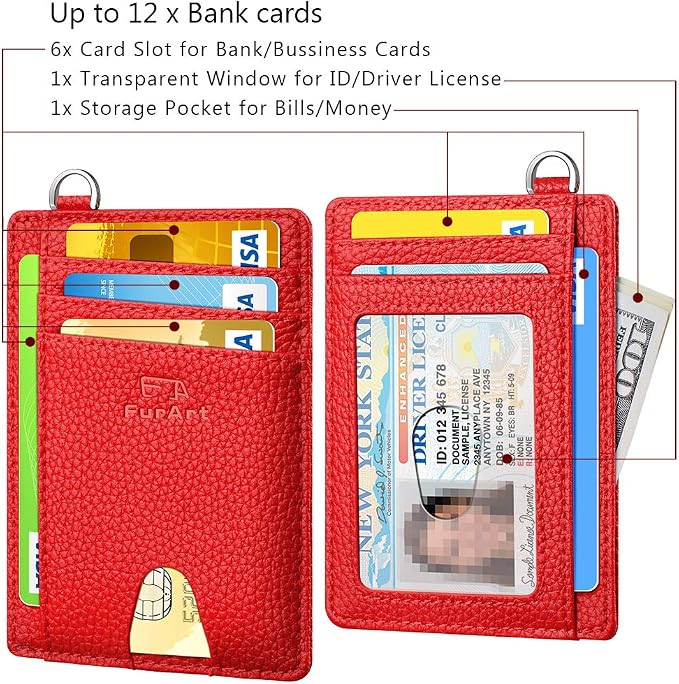FurArt Slim Minimalist Wallet RFID Credit Card Holder for Men | slim minimalist compact rfid id window thin - Image 6