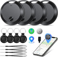 Air Tracker Tags-4 Pack: Smart Bluetooth Tracker, Item Finder Works with Apple Find My (iOS Only) App, Trakcer Tag Locator for Keys, Luggage, Satchel, weTag mini. (Not for Android Devices) by aowoka