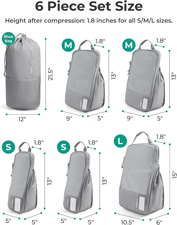 BAGSMART Compression Packing Cubes for Travel Essentials | 14 Set /6 Set /4 Set/2 Set, Lightweight, Durable - Image 3
