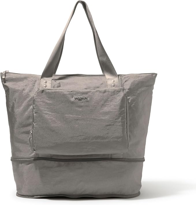 Baggallini Carryall Expandable Lightweight Travel Tote 22" Packable Folding Compact Nylon Washable Weekender w/Luggage Sleeve - Image 11