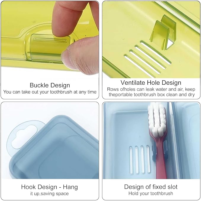 2 Packs Toothbrush Travel Case, Breathable Toothbrush Travel Holders | Quick Drying, Compact Portable Toothbrush Holder for Travel, Sleepovers, Vacation, Camping,Gym, Business Trips,Office, Cruise - Image 5