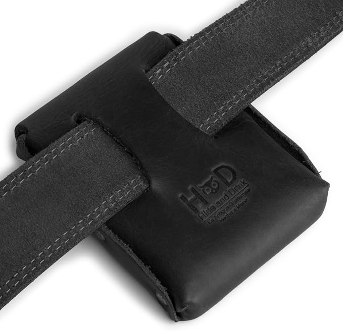 Hide & Drink, Waist Wallet, Holds Up to 20 Cards, Folded Bills & Coins, Charging Cables, Full Grain Leather, Handmade (Charcoal Black) - Image 3