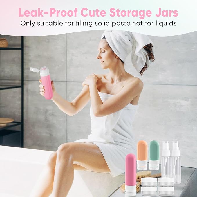 Travel Bottles for Toiletries 18Pack Containers Travel Size Toiletries | TSA Approved Leak Proof Refillable Liqus Shampoo And Conditioner travel Essentials toiletry Bottles Green - Image 5