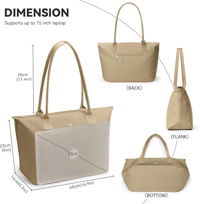 KALIDI Tote Bag for Women Nylon Top-Handle Purse,Large Capacity Shoulder Hobo handBag with Zipper Leisure Foldable Weekend - Image 5