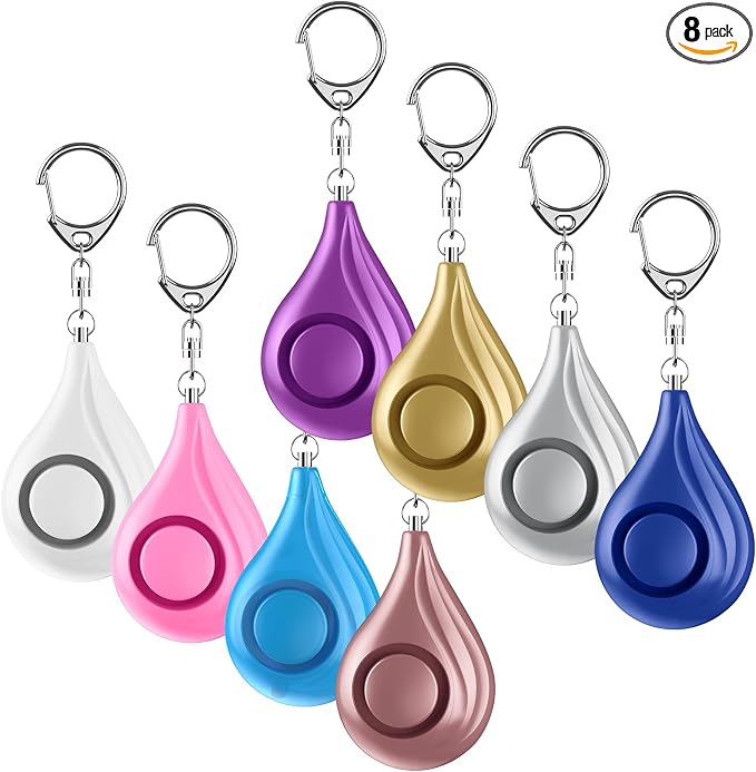 Personal Safety Alarms for Women for Women, Birthday Gifts for Women, Teen Girl, Daughter, Niece, Granddaughter, Kids, Personal Security Alarm Keychain, 8 Pack, 8 Color by ANKOSHUN