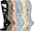 5/6 Pairs Graduated Compression Socks for Women&Men 20-30mmhg Knee High Socks Travel Hiking Running Stocking by HiClasmix