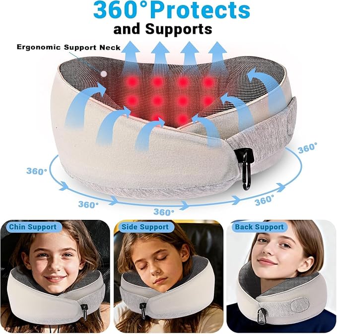 Travel Pillows for Airplanes,Neck Pillow for Traveling, Memory Foam Travel Pillows Neck Support Sleep for Long Flight,Suitable for Airplanes,Offices and Cars - Image 2