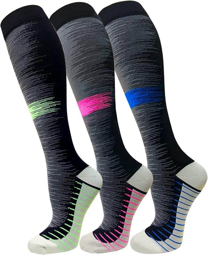 FuelMeFoot 3 Pack Copper Compression Socks - Compression Socks Women & Men Circulation - Best for Medical,Running,Athletic by FuelMeFoot