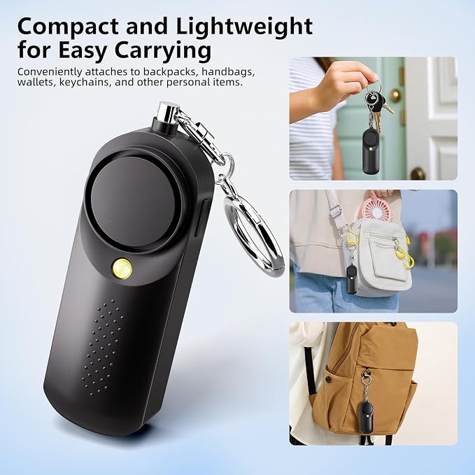 Self Defense Siren with Strobe Light & Extra Loud 130 dB Safety Keychain | Panic Button for Self Defense, Personal Safety Alarm for Women, Seniors, College Girls - Image 4