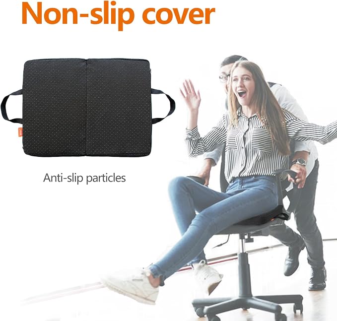 Portable Seat Cushion for Stadium Breathable Foldable Seat Cushion for Airplane,Bleacher,Office Chair,Black - Image 5