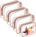AURUZA Clear Makeup Bag,Portable Travel Toiletry Bags with Zipper, TSA Approved Clear Organizer Bags, PVC Cosmetic Pouch for Airport Airline Compliant by AURUZA