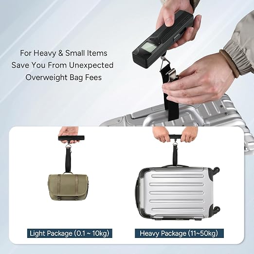 Battery-Free Luggage Scale – No Batteries Needed, Portable Digital Hanging Suitcase Weight Scale for Air Travel & Checked Bags, 110lb/50kg, LCD Display, Compact Travel Accessory - Image 7