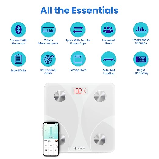 Etekcity Smart Scale for Body Weight, Body Fat, Water Weight, White, 400 lb - Image 5
