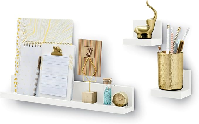 Command Display Ledges, Holds up to 2 lb, Quartz, 2 Ledges with 8 Medium Strips, Damage-Free Hanging Floating Shelf with Adhesive Strips, Personalize Living Room, Bedroom, Kids Room or Office - Image 9