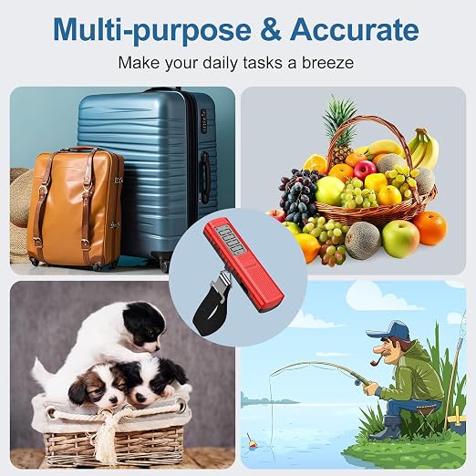 Battery-Free Digital Luggage Scale, 110lbs/50kg Portable Handheld Hanging Scale for Luggages, Suitcases, Backpacks & Bags, Easy Weighing for Travel, No Need Batteries (Red) - Image 7